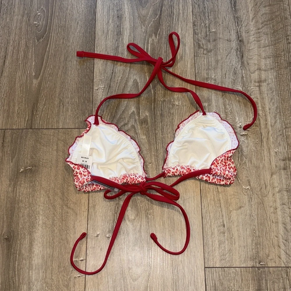 Frankie’s Bikinis Red & White Leopard Print Bikini